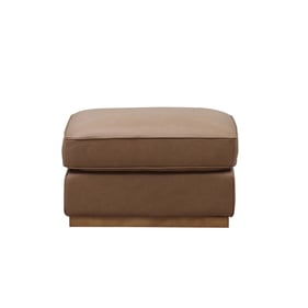 Leather Italia USA Georgetowne Brown Mason Ottoman