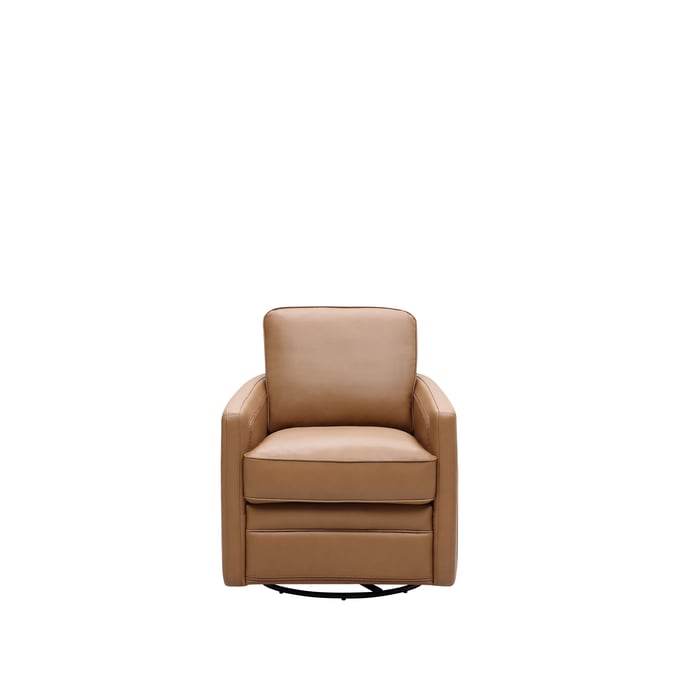 Leather Italia USA Georgetowne Camel 360 Swivel Glider Chair LIU-1669-6773S-011110S