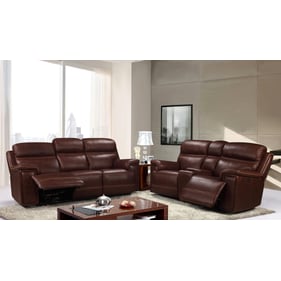 Leather Italia USA Georgetowne Fresno Brown 2pc Living Room Set