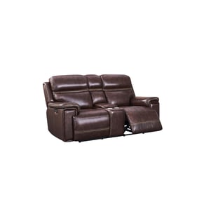 Leather Italia USA Georgetowne Brown Fresno Console Loveseat