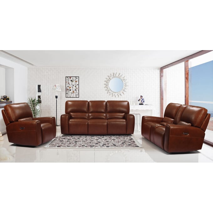 Leather Italia USA Georgetowne Broadway Brown 3pc Living Room Set LIU-1669-EH9049-LR-S1