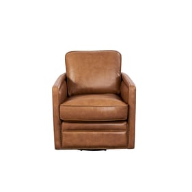 Leather Italia USA Gtowne Camel 360 Swivel Atlas Chair