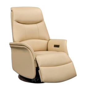 Leather Italia USA Royce Taupe Utica Swivel Glider Chair