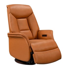 Leather Italia USA Royce Camel Victor Swivel Glider Chair