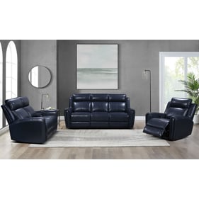 Leather Italia USA Royce Blue 3pc Living Room Set