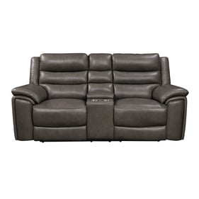 Leather Italia USA Royce Grey Destin Loveseat