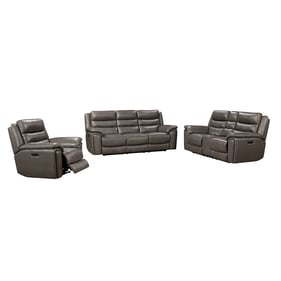 Leather Italia USA Royce Grey 3pc Living Room Set