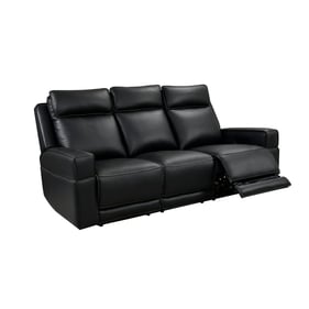 Leather Italia USA Royce Black Valley Sofa