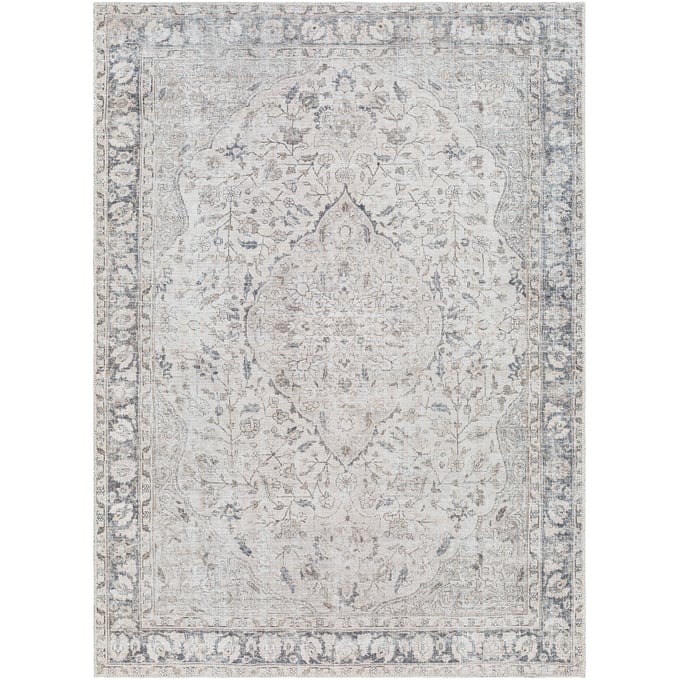 Livabliss Amelie Ivory Taupe Black Tan Navy Cream Machine Woven Rug - 87x63 AML2385-5373