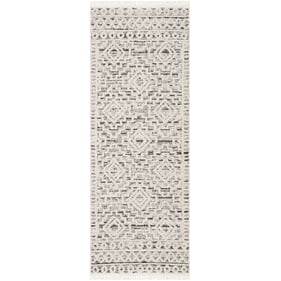 Livabliss Berlin Global Sage Ivory Dark Brown Machine Woven Rug - 87x32