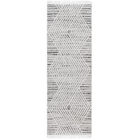 Livabliss Berlin Modern Sage Ivory Dark Brown Machine Woven Rug - 87x32