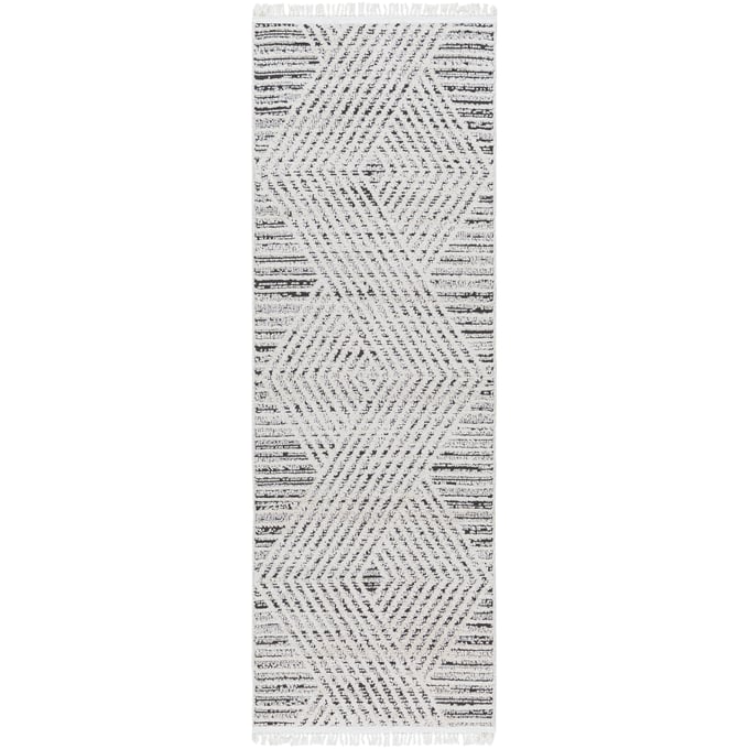 Livabliss Berlin Modern Sage Ivory Dark Brown Machine Woven Rug - 87x32 BLR2302-2773