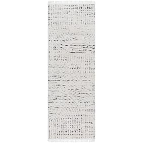 Livabliss Berlin Ivory Sage Dark Brown Machine Woven Rug - 87x32