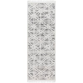 Livabliss Berlin Sage Ivory Dark Brown Machine Woven Rug - 87x32