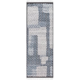 Livabliss Berlin Dark Blue Dark Brown Ivory Sage Machine Woven Rug - 87x32