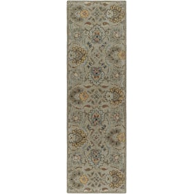 Livabliss Caesar Medium Gray Slate Charcoal Rust Tan Handmade Rug - 96x30