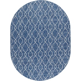 Livabliss Eagean Dark Blue Denim Cream Machine Woven Rug - 120x94