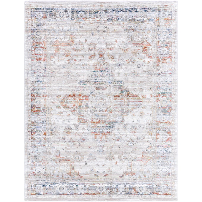 Livabliss Edmonton Cream Tan Gray Dark Blue Burnt Orange Mustard Machine Woven Rug - 120X94 EDO2306-71010