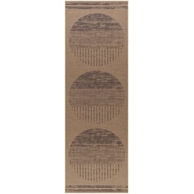 Livabliss Ez Jute Light Brown Black Beige Machine Runner Woven Rug - 96x30