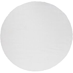 Livabliss Alaska Shag White Round Machine Woven Rug - 94x94