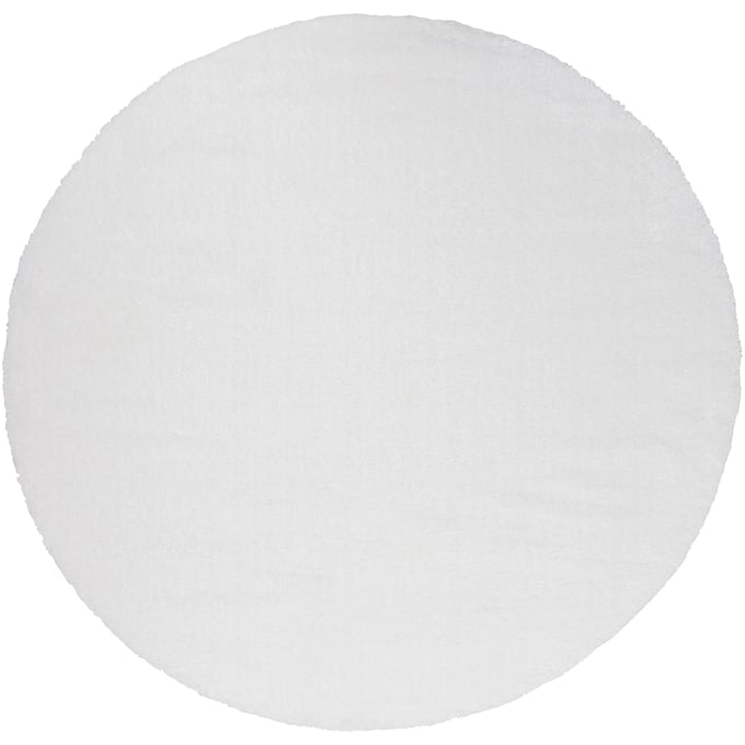 Livabliss Alaska Shag White Round Machine Woven Rug - 94x94 AAS2301-710RD