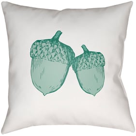 Livabliss Acorn White Green Accent Pillow Cover - 18x18