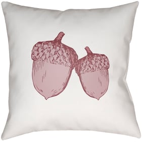 Livabliss Acorn Off White Pink Accent Pillow Cover - 18x18