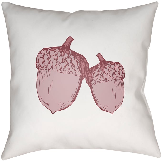 Livabliss Acorn Off White Pink Accent Pillow Cover - 18x18 ACN005-1818