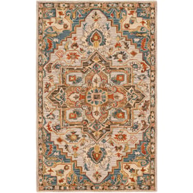 Livabliss Artemis Rust Blue Slate Light Olive Camel Handmade Rug - 108x72