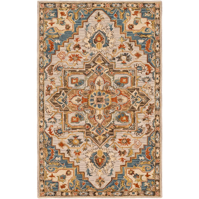 Livabliss Artemis Rust Blue Slate Light Olive Camel Handmade Rug - 156x108 AES2311-913