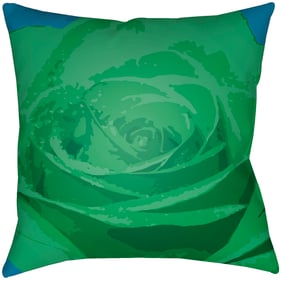 Livabliss Abstract Floral Dark Green Blue Accent Pillow Cover - 22x22