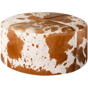 Livabliss Abilene Brown White Ottoman