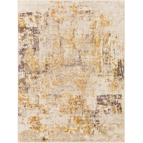 Livabliss Ankara Mustard Tan Light Beige Cream Machine Woven Rug - 84x63