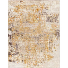 Livabliss Ankara Mustard Tan Light Beige Cream Machine Woven Rug - 122x94