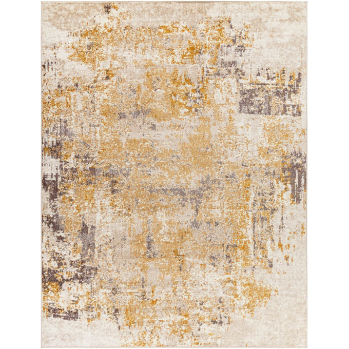 Livabliss Ankara Mustard Tan Light Beige Cream Machine Woven Rug - 122x94 AKR2347-710103