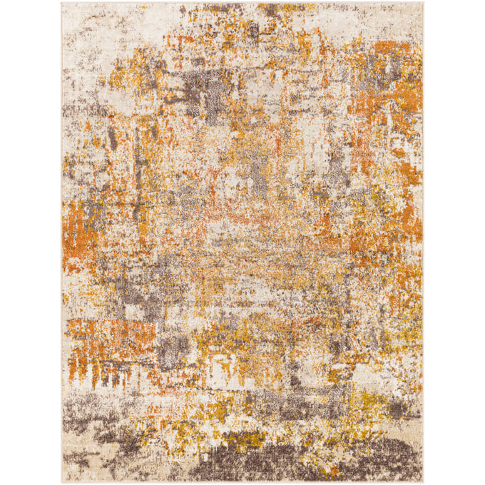 Livabliss Ankara Rust Mustard Light Gray Light Beige Cream Machine Woven Rug - 108x79 AKR2348-679