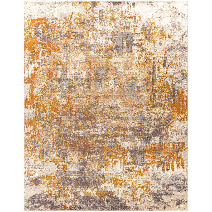 Livabliss Ankara Rust Mustard Light Gray Light Beige Cream Machine Woven Rug - 122x94 AKR2348-710103