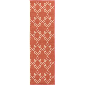 Livabliss Alfresco Rust Beige Machine Woven Rug - 94x29