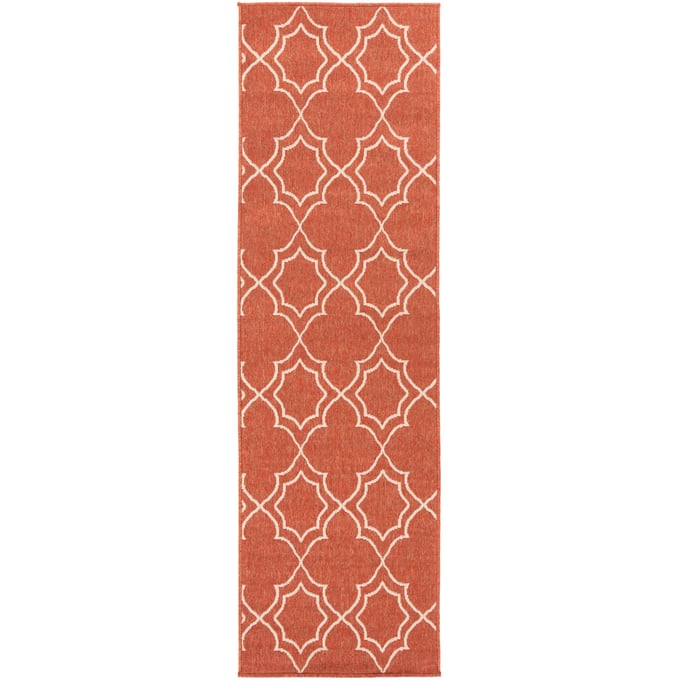 Livabliss Alfresco Rust Beige Machine Woven Rug - 94x29 ALF9591-2379