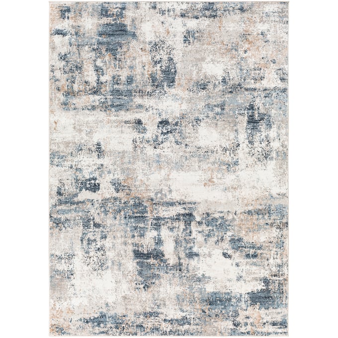 Livabliss Allegro Ivory Gray Tan Sky Blue Machine Woven Rug - 84x63 ALG2309-537