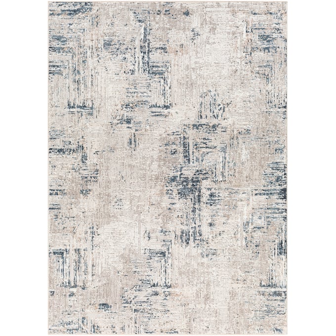 Livabliss Allegro Sky Blue Gray Tan Ivory Machine Woven Rug - 84x63 ALG2323-537