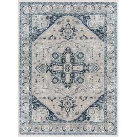 Livabliss Allegro Sky Blue Gray Ivory Tan Machine Woven Rug - 144x110