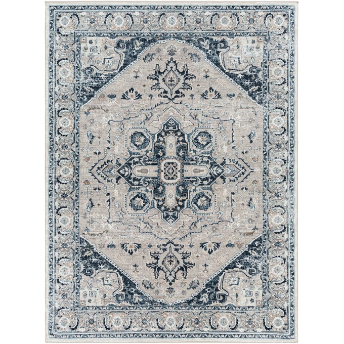 Livabliss Allegro Sky Blue Gray Ivory Tan Machine Woven Rug - 144x110 ALG2326-9212