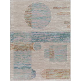 Livabliss Allegro Tan Light Beige Blue Ivory Mustard Machine Woven Rug - 14...