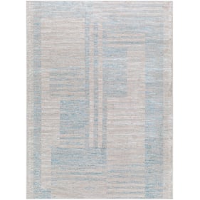 Livabliss Allegro Tan Light Beige Blue Ivory Machine Woven Rug - 108x79