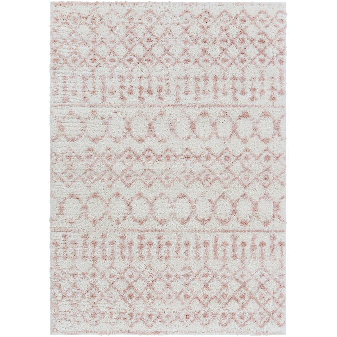 Livabliss Aliyah Shag Cream Blush Machine Woven Rug - 35x24 ALH2301-23