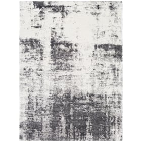 Livabliss Aliyah Shag Gray Cream Charcoal Machine Woven Rug - 35x24