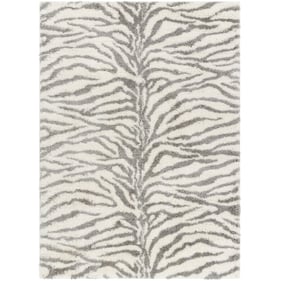 Livabliss Aliyah Shag Cream Gray Machine Woven Rug - 84x63