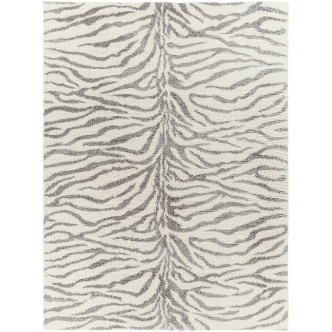 Livabliss Aliyah Shag Cream Gray Machine Woven Rug - 120x94 ALH2308-71010