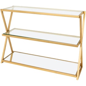 Livabliss Aliya Clear Gold Console Table